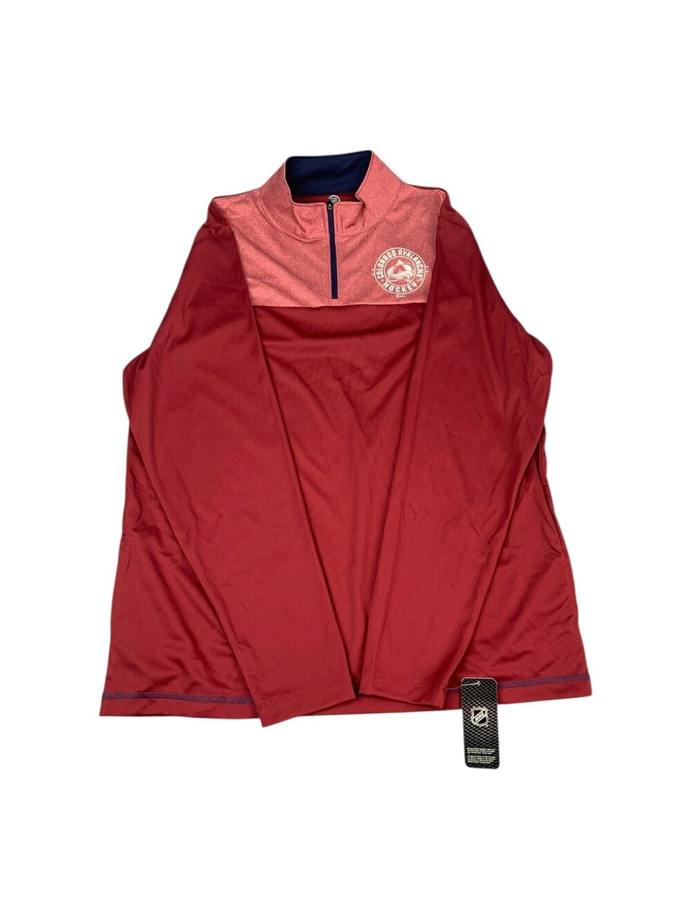 Colorado Avalanche 1/4 Zip Pullover, Long Sleeves, Red, Men’s Size Large, NEW